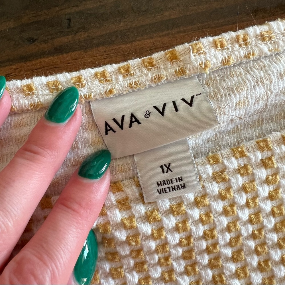 Ava & viv yellow white top 1x - Picture 3 of 4